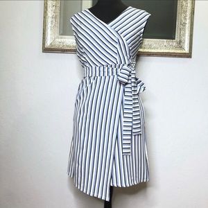 AUQCO  NWOT Women Sleeveless Striped Wrap Dress
